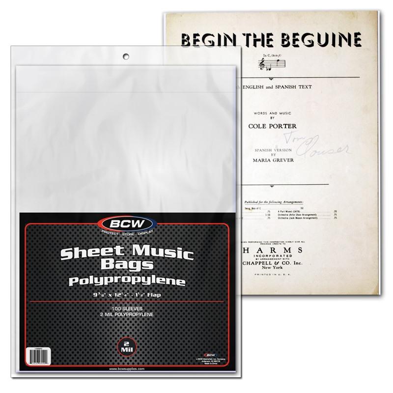 BCW Sheet Music Bags PACK