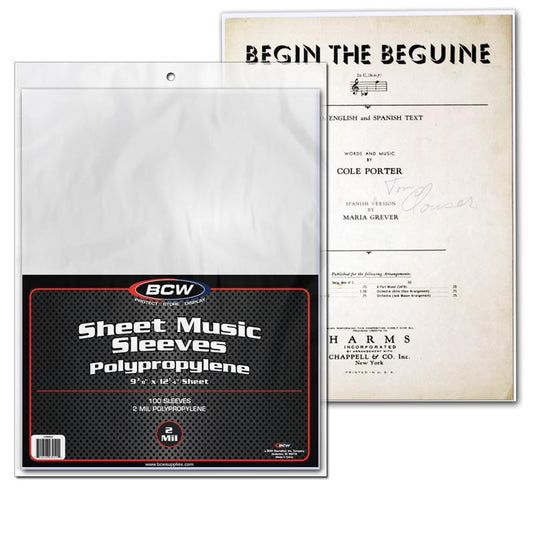 BCW Sheet Music Sleeves PACK