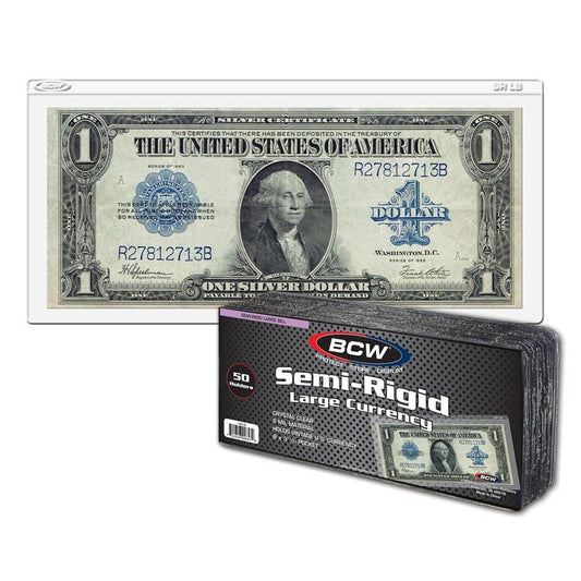 BCW Semi-Rigid Currency Holder - Large Bill PACK