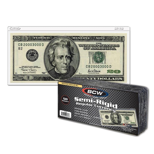 BCW Semi-Rigid Currency Holder - Regular Bill PACK