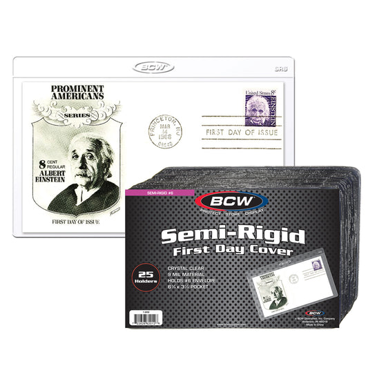 BCW Semi-Rigid First Day Cover Holder PACK