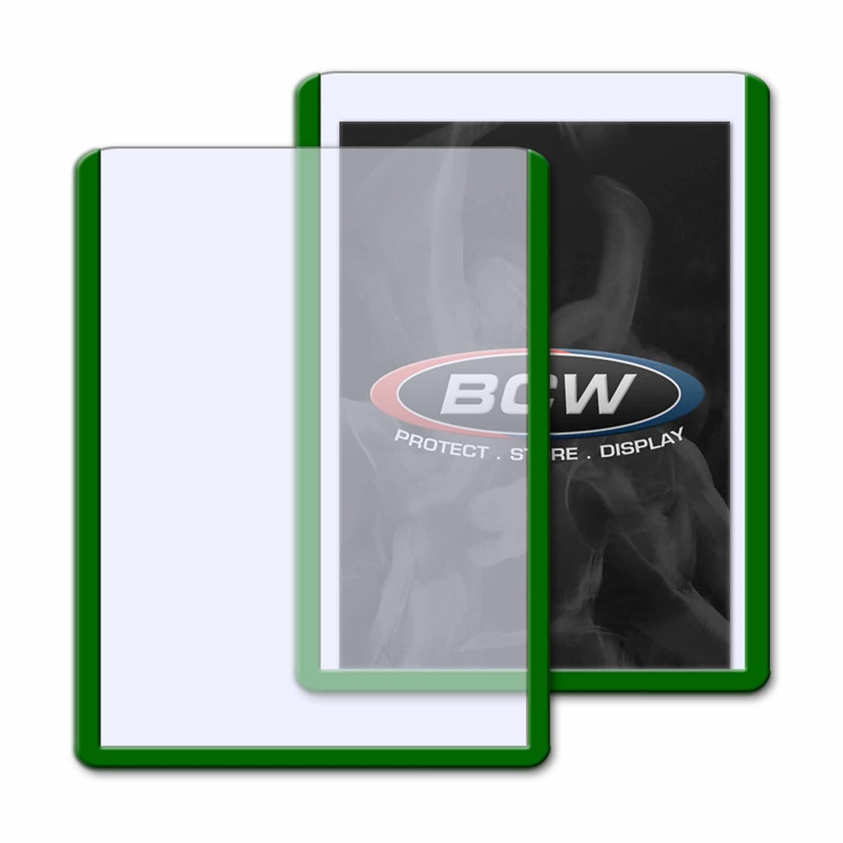 BCW 3x4 Topload Card Holder - Green Border PACK