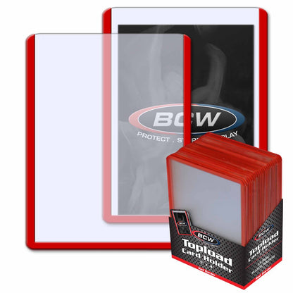 BCW 3x4 Topload Card Holder - Red Border PACK