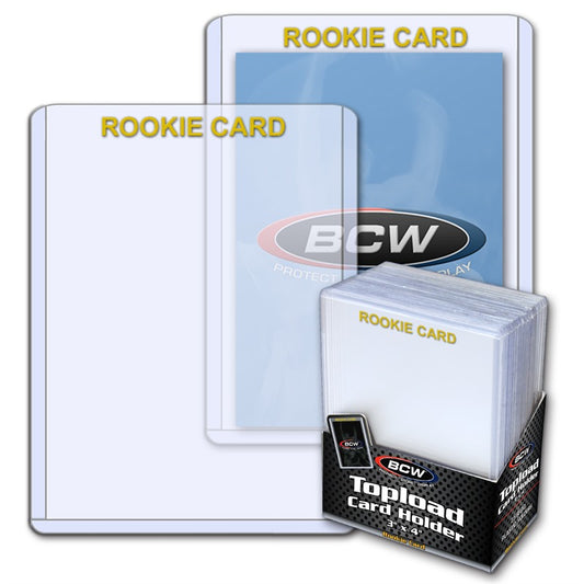 BCW 3x4 Topload Card Holder - Rookie Imprinted - Gold PACK