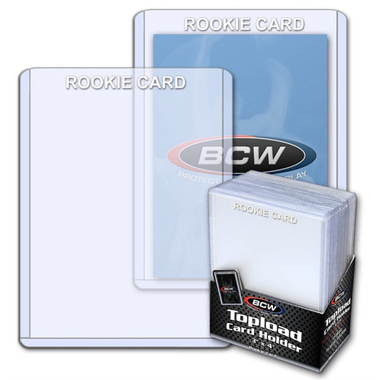 BCW 3x4 Topload Card Holder - Rookie Imprinted - White PACK