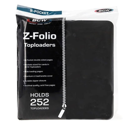 BCW Z-Folio 9-Pocket LX Album - Toploaders - Black